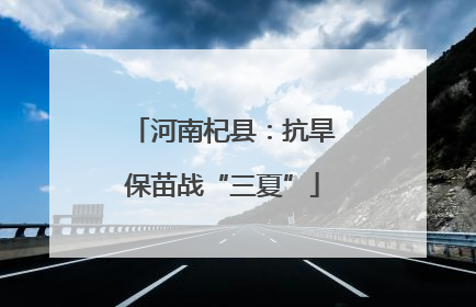 河南杞县：抗旱保苗战“三夏”